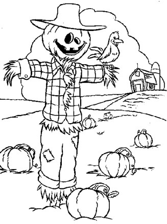 Scarecrow coloring page all kids network