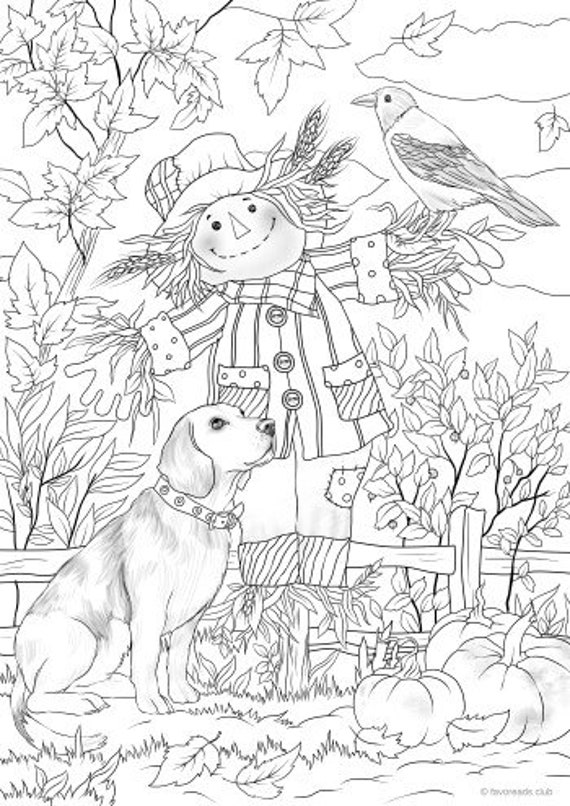 Scarecrow printable adult coloring page from favoreads coloring book pages for adults and kids coloring sheets colouring designs