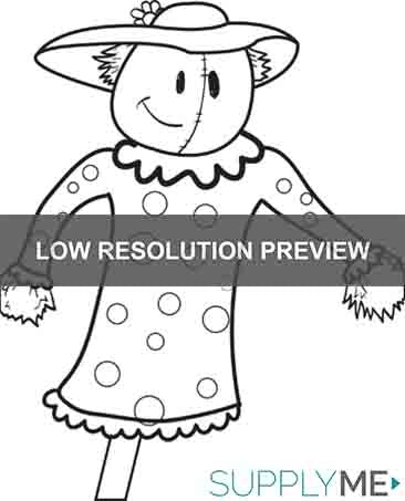 Printable scarecrow coloring page for kids â