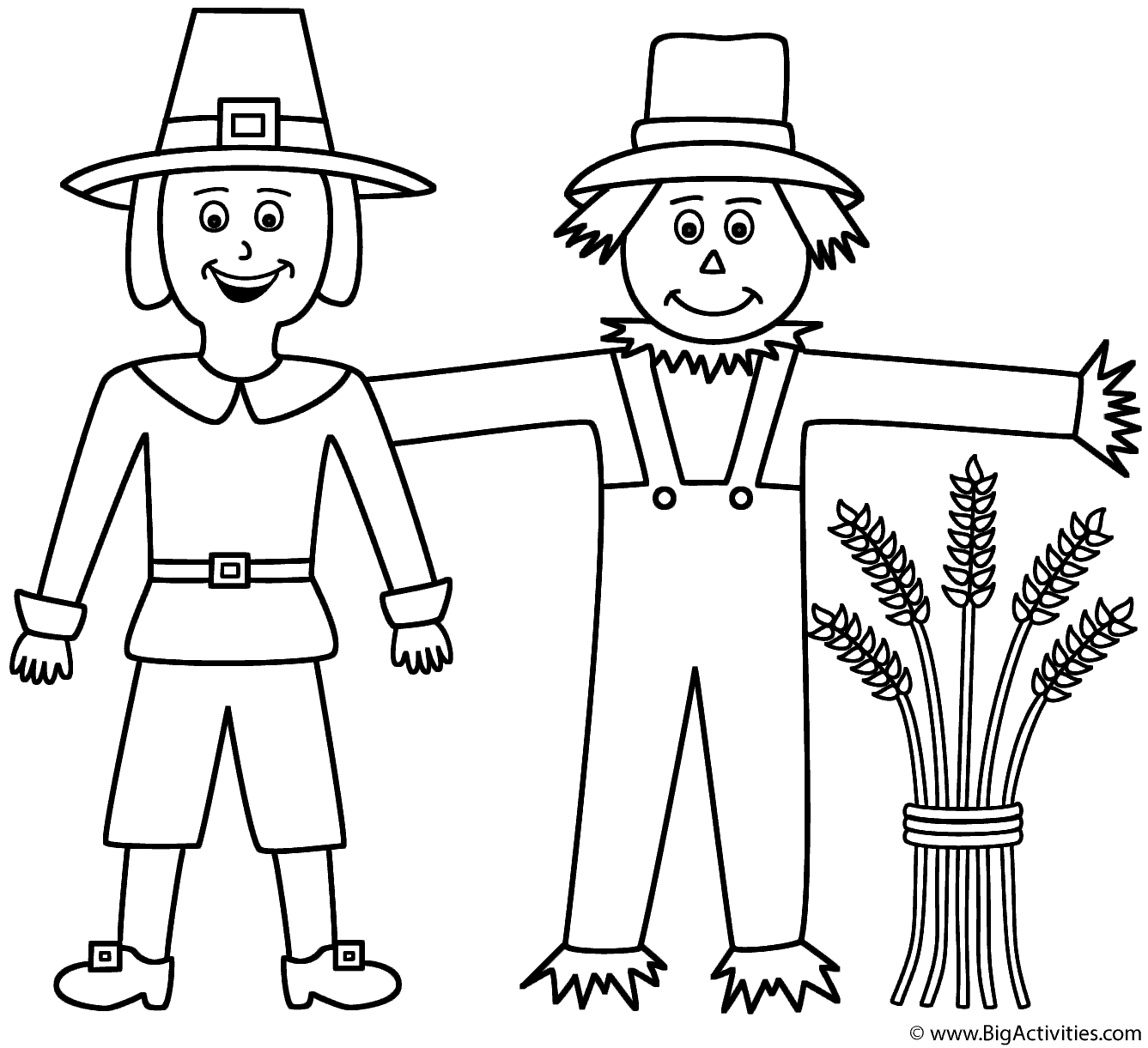 Pilgrim with scarecrow