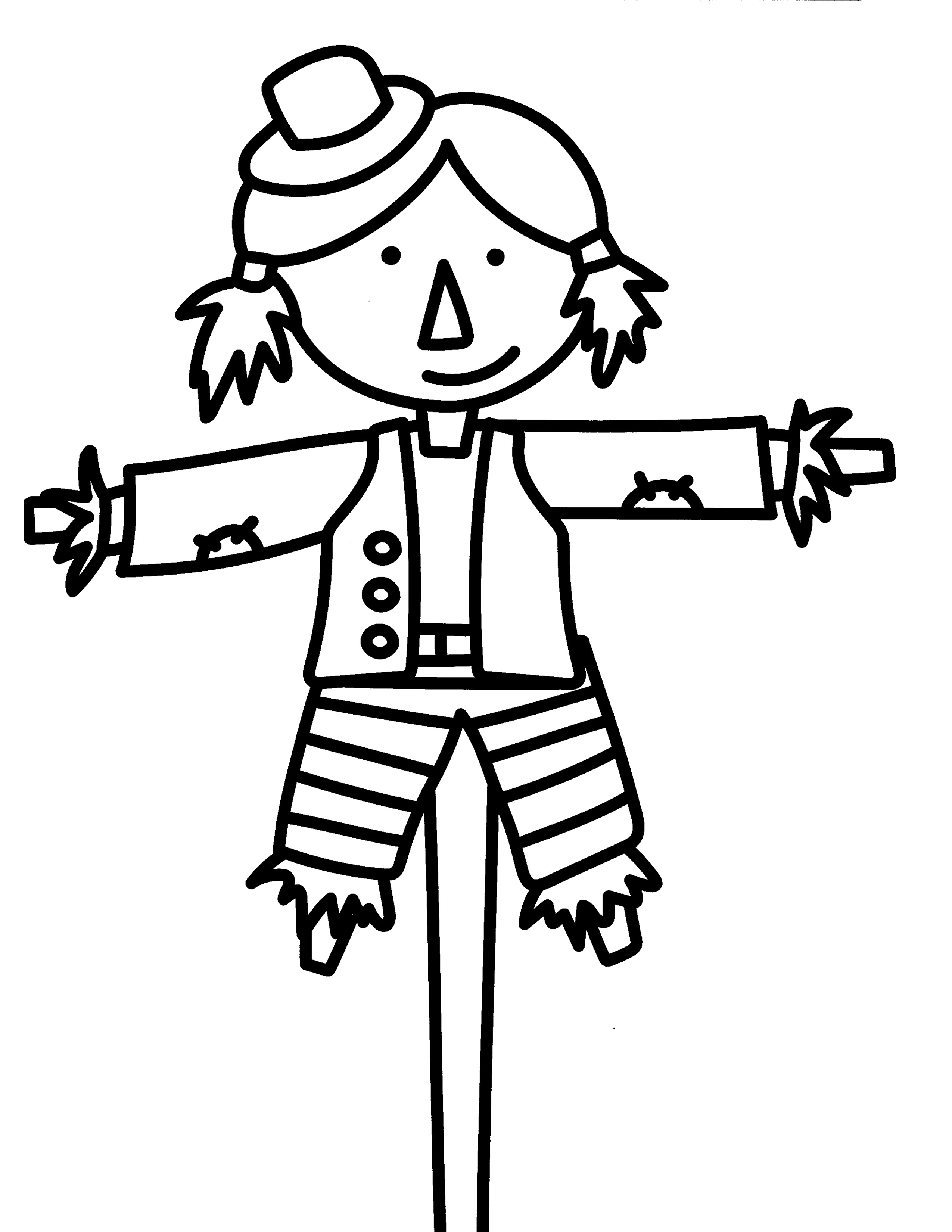 Scarecrow girl coloring page â kimmi the clown