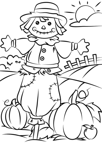 Scarecrow coloring pages free coloring pages