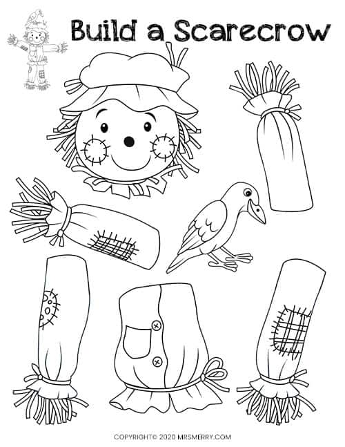 Build a scarecrow printable fall kids activity mrs merry