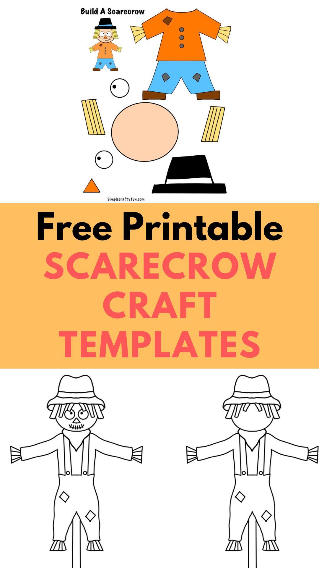 Free printable scarecrow craft templates