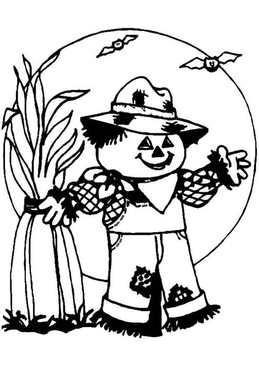 Coloring page scarecrow