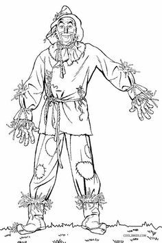 Printable scarecrow coloring pages for kids coolbkids wizard of oz color kids printable coloring pages scarecrow wizard of oz