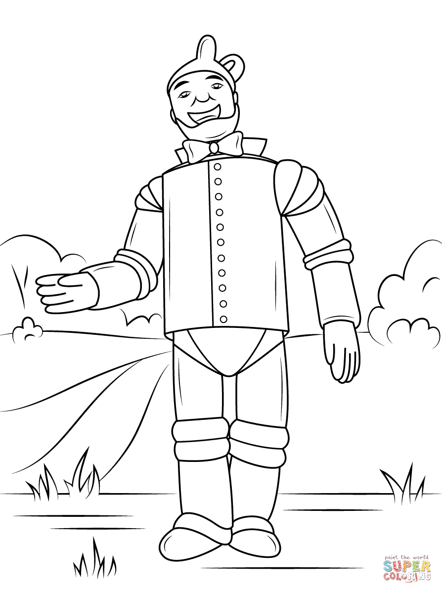 Wizard of oz tin man coloring page free printable coloring pages