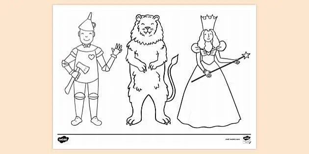 Characters from the wizard of oz louring sheet