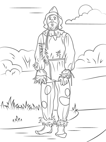 Wizard of oz scarecrow coloring page from wizard of oz category select from â wizard of oz color scarecrow coloring pages free printable cartoon coloring pages