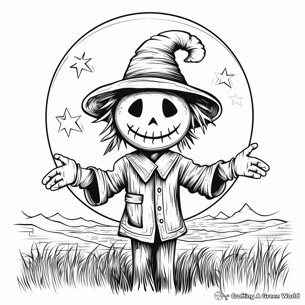 Pumpkin scarecrow coloring pages