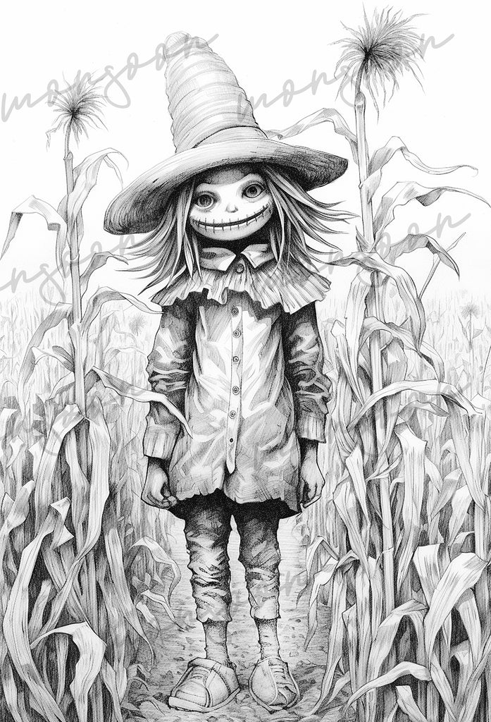 Scarecrows halloween coloring book printbook â monsoon publishing usa