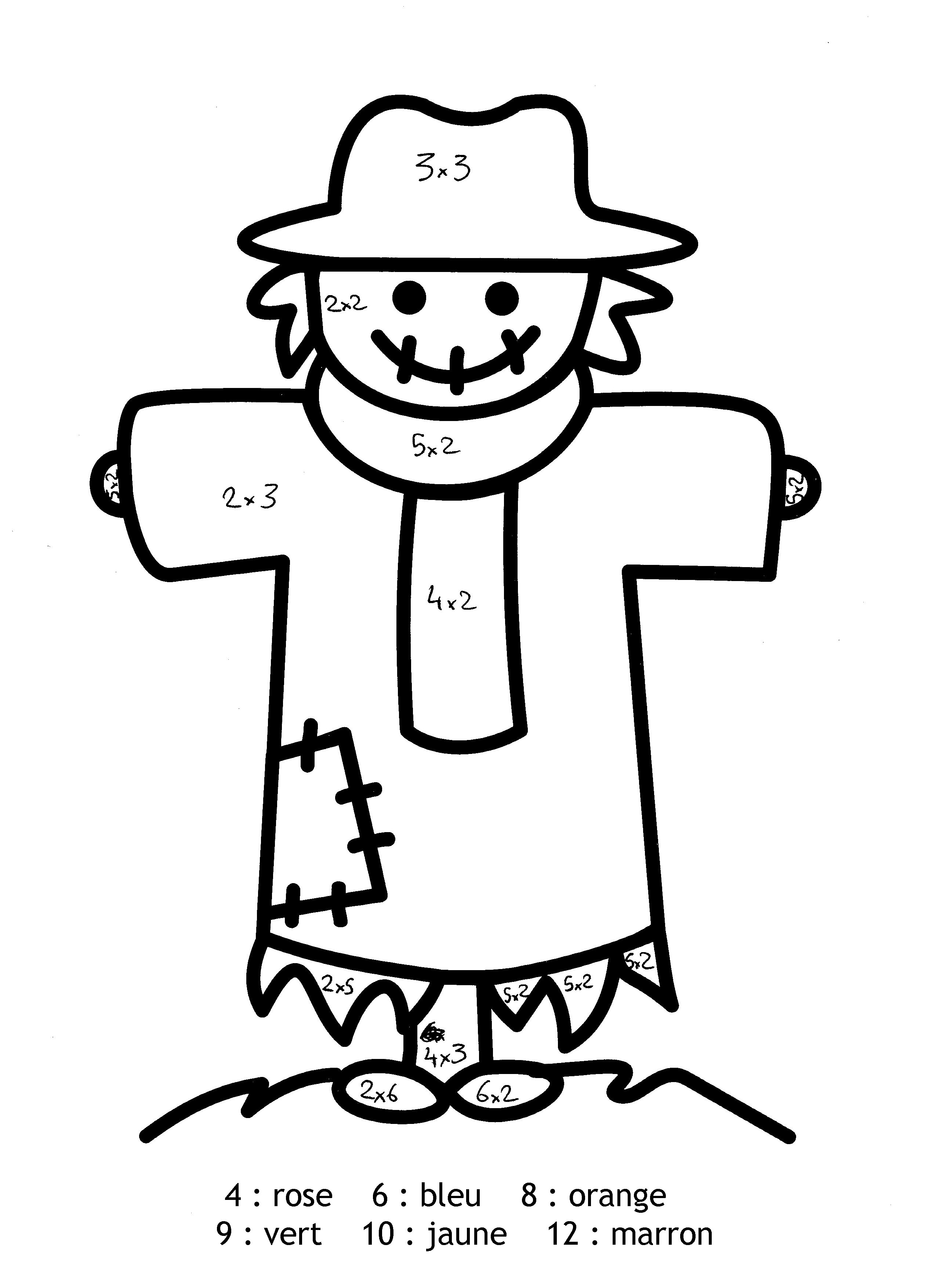 Magic free to color for children scarecrow