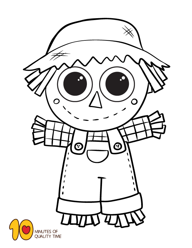 Scarecrow coloring sheet â minutes of quality time halloween coloring sheets fall coloring sheets halloween coloring pictures