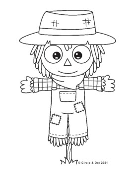 Scarecrow coloring pages tpt