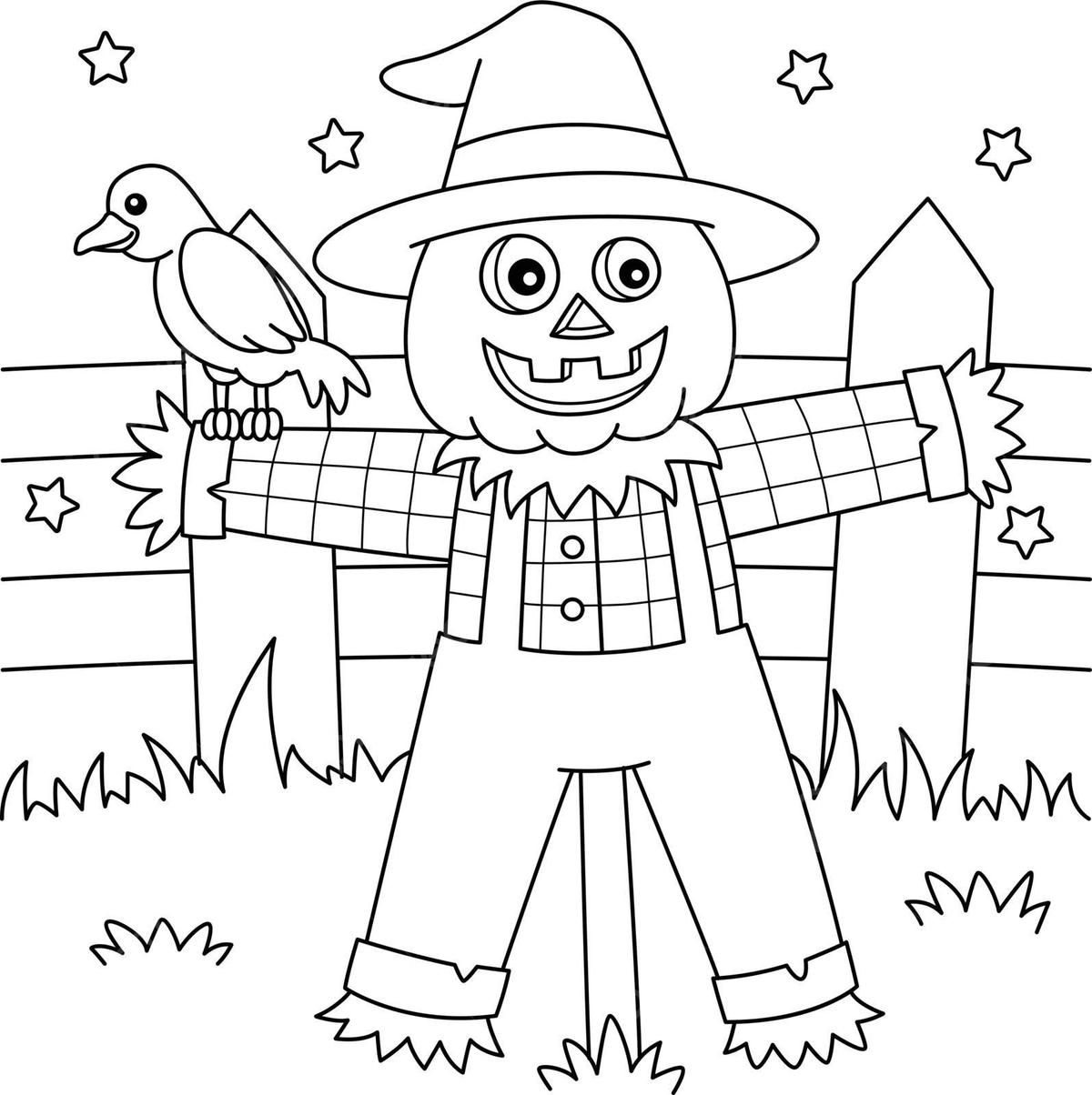 Scarecrow halloween coloring page for kids mask fear hat vector car drawing halloween drawing hat drawing png and vector with transparent background for free download