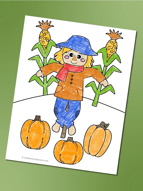 Free printable scarecrow coloring pages