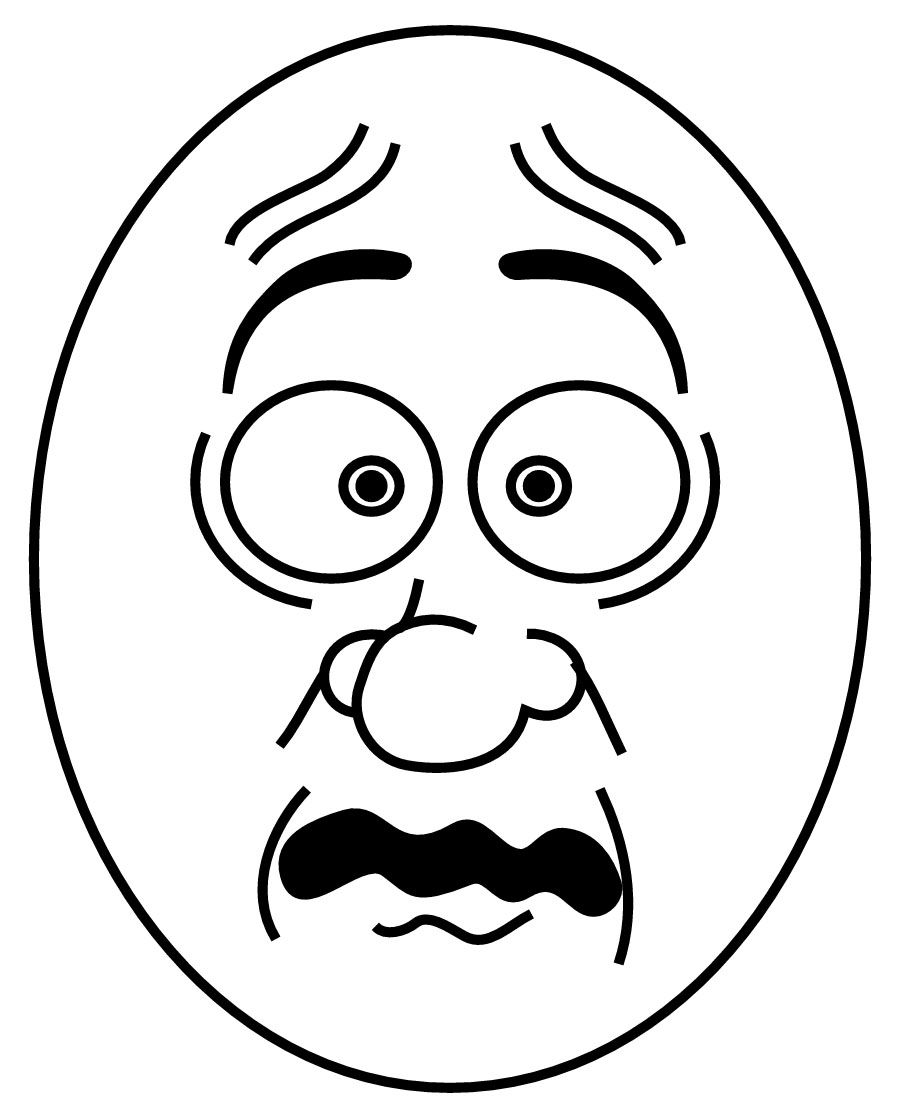 Coloring pages scared face coloring pages