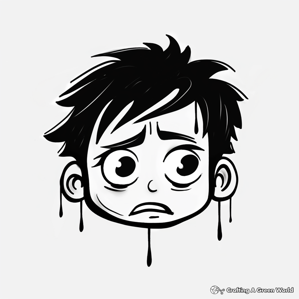 Sad face coloring pages