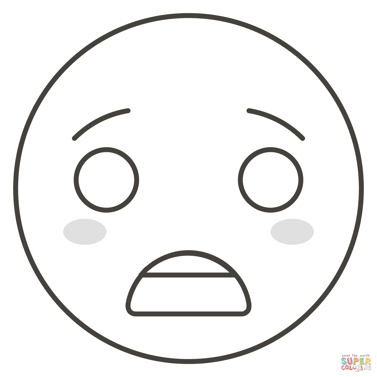 Fearful face coloring page free printable coloring pages