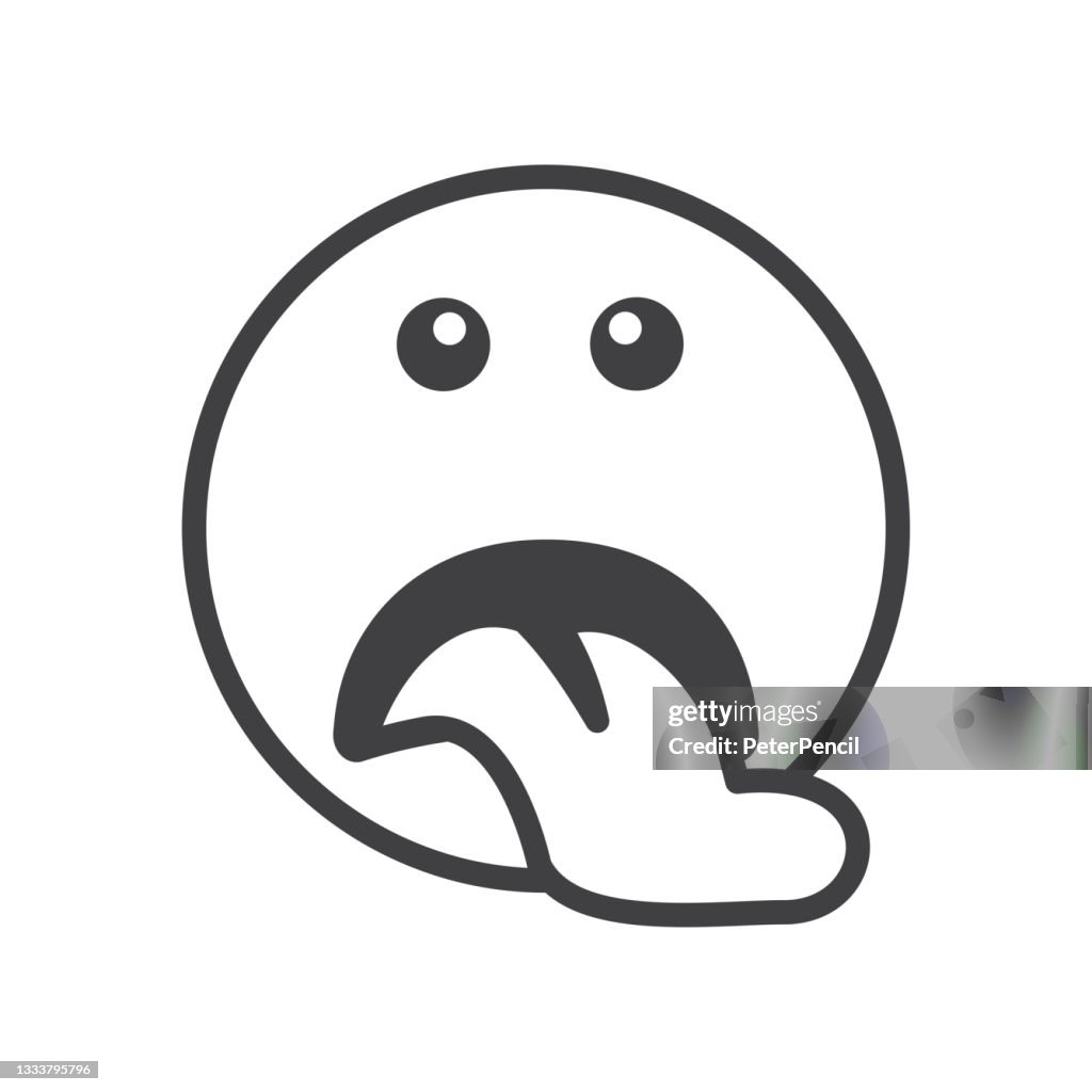 Vector illustration of scared emoticon smiley cartoon scared face