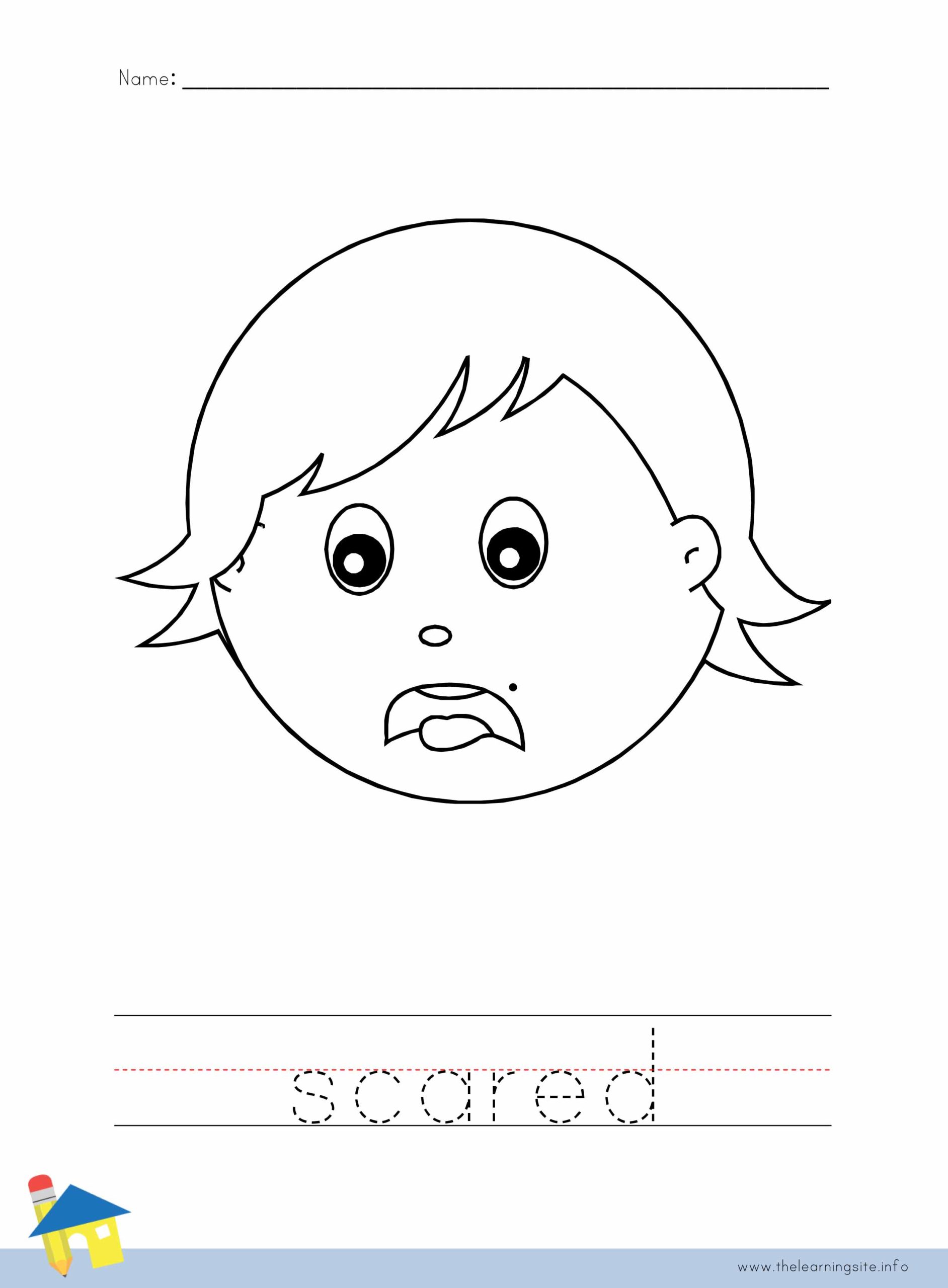 Scared coloring worksheet â the learning site