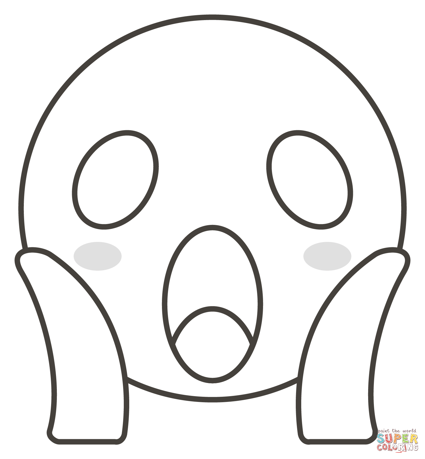 Face screaming in fear coloring page free printable coloring pages