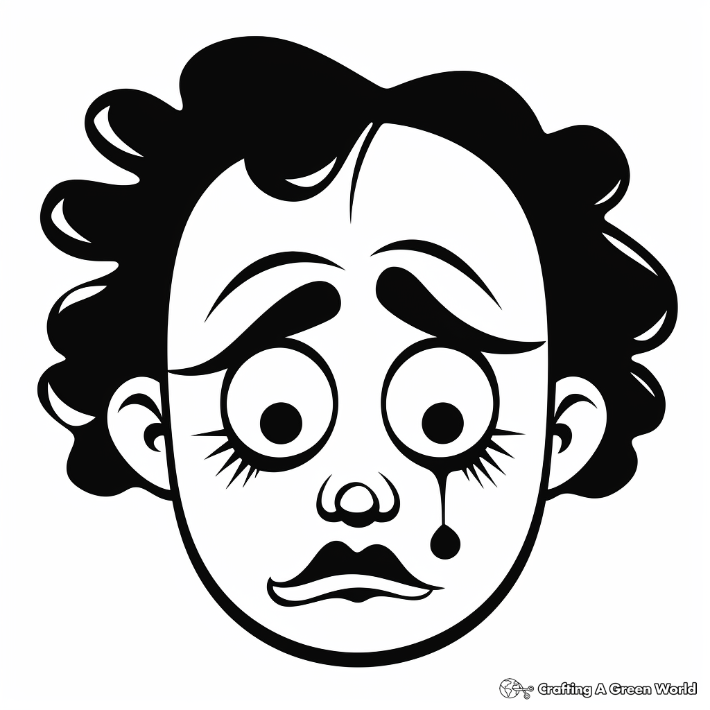 Sad face coloring pages