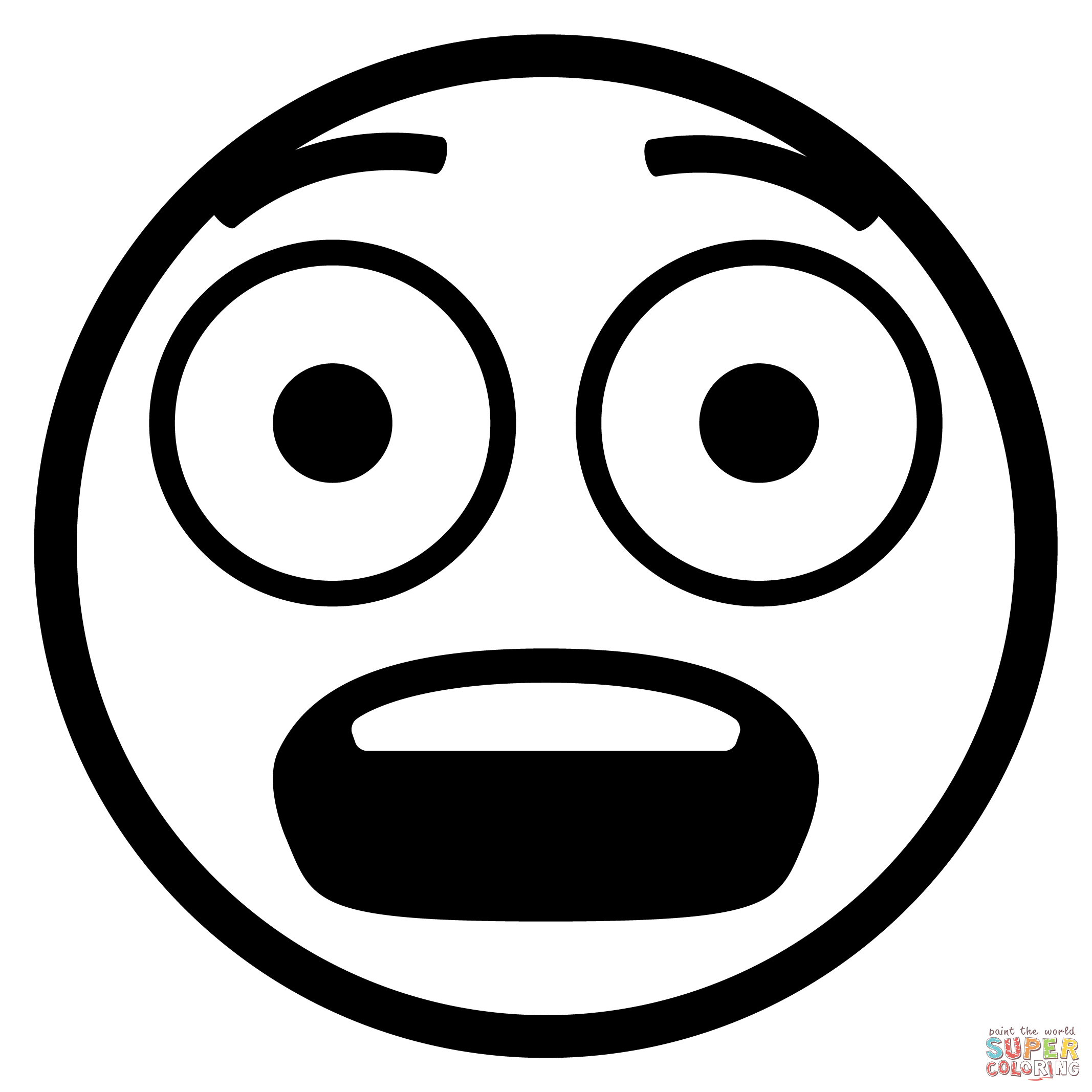 Fearful face emoji coloring page free printable coloring pages