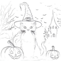 Printable scary pumpkin coloring page