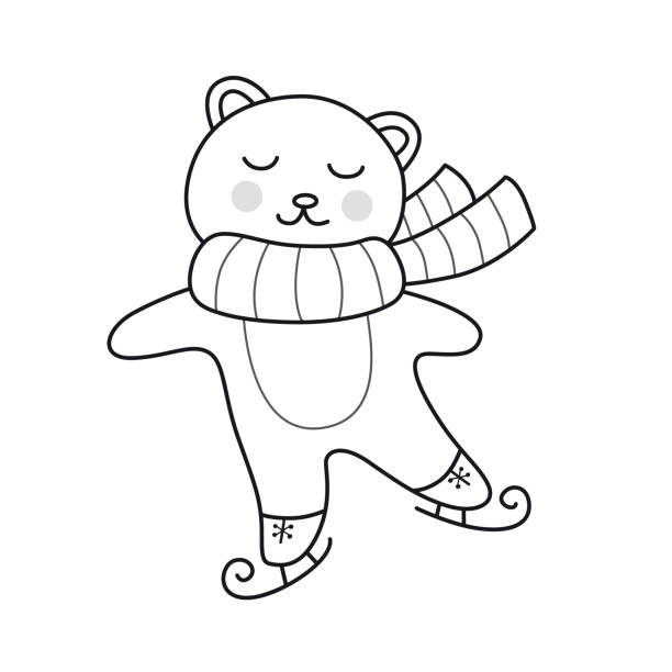 Winter coloring pages stock illustrations royalty