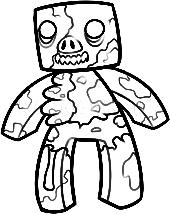 How to draw zombie pigman minecraft step by step drawing guide by dawn dragoart minecraft coloring pages dragon coloring page monster coloring pages