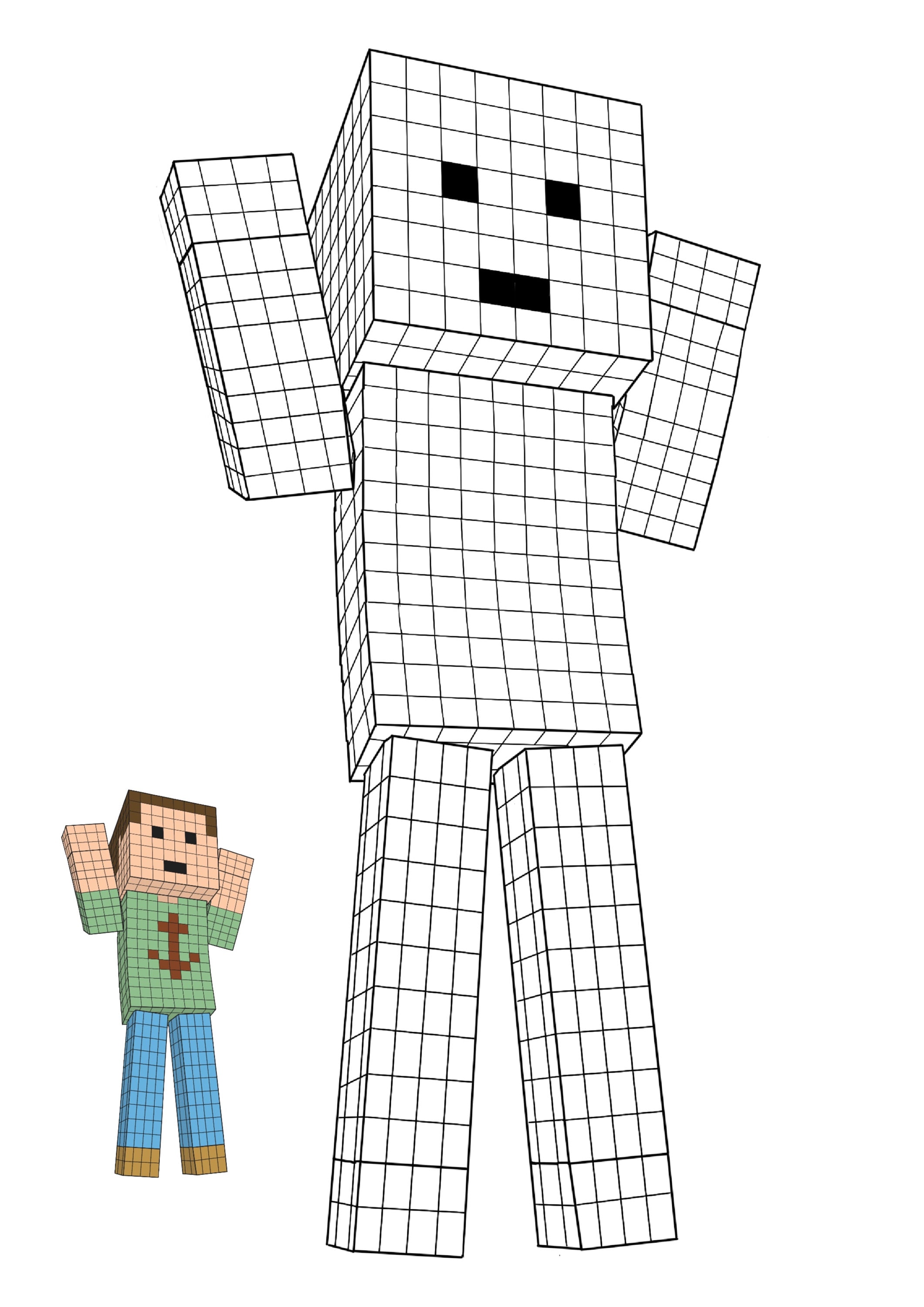 Coloring page minecraft coloring page printable minecraft skin with coloring model