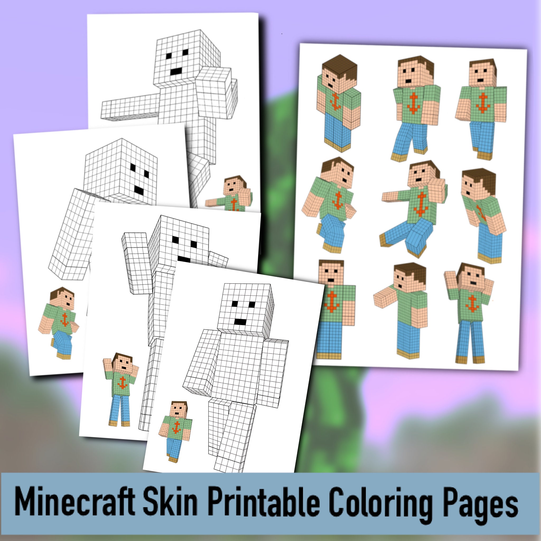 Coloring page minecraft coloring page printable minecraft skin with coloring model