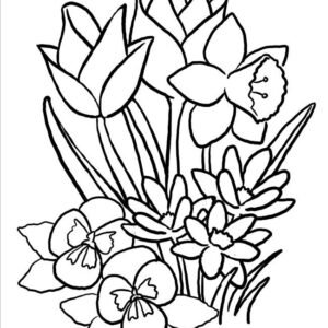 Spring flowers coloring pages printable for free download