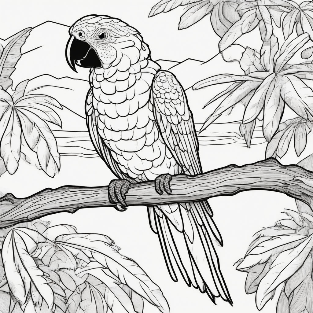 Lets draw cartoon a red tailed black cockatoo parrot macaw full body