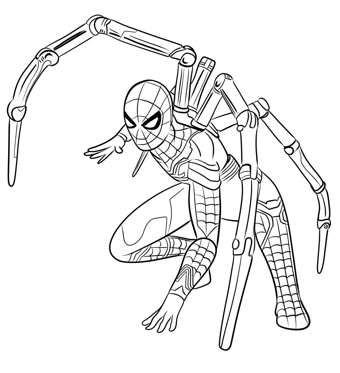 Iron spider coloring page