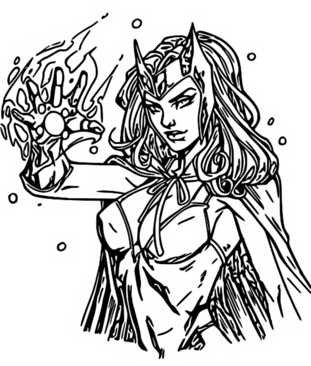 Coloring page wandavision scarlet witch