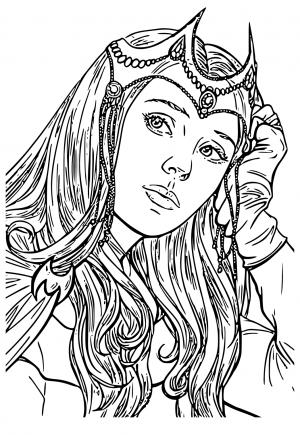 Free printable scarlet witch coloring pages for adults and kids