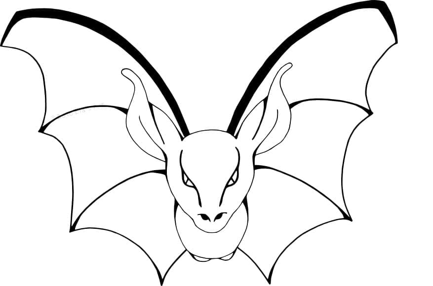 Creepy bat coloring page