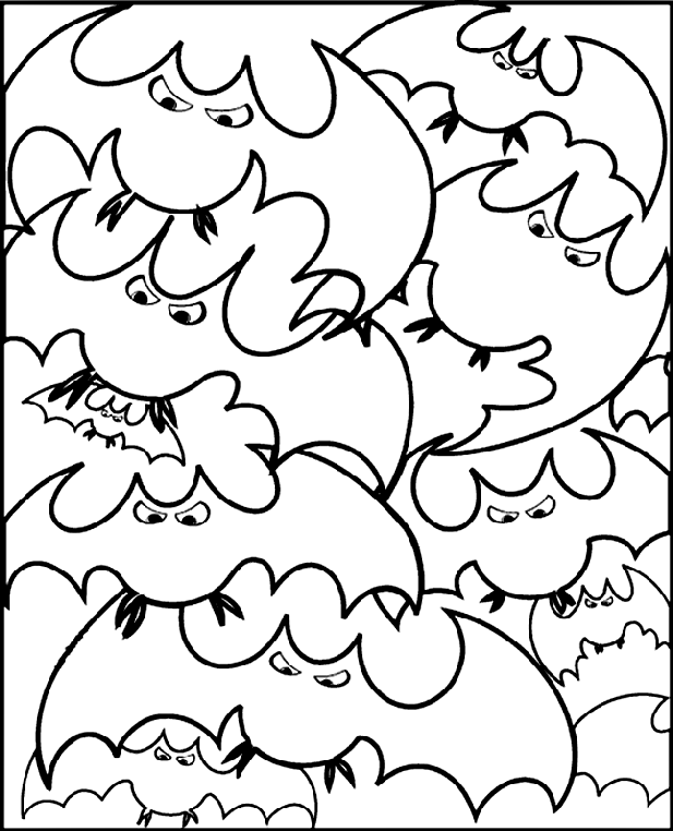 Halloween bats coloring page