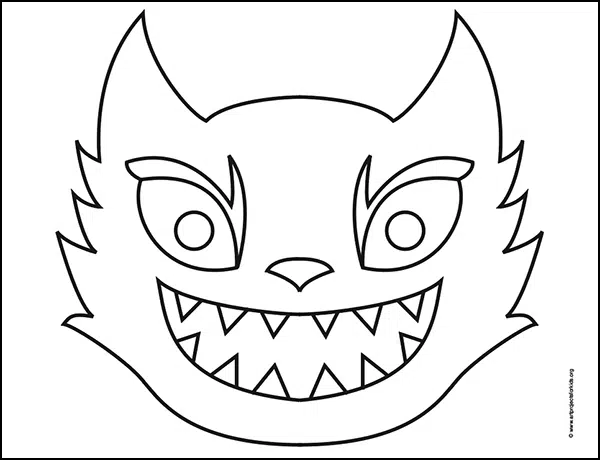 Easy how to draw a scary cat tutorial scary cat coloring page