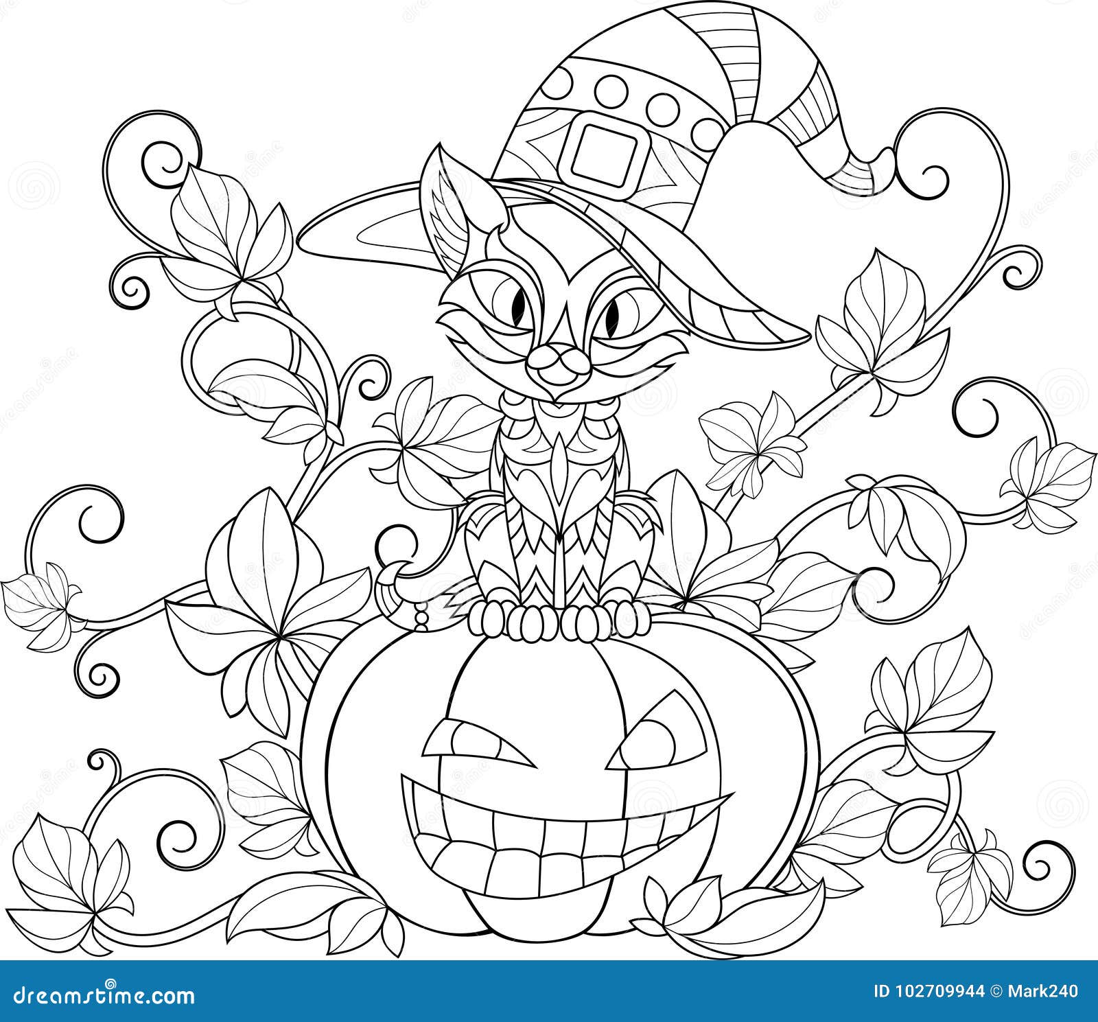 Halloween cat coloring stock illustrations â halloween cat coloring stock illustrations vectors clipart