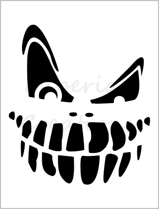 Evil smile ghost stencil halloween pumpkin carving x reusable sheet s