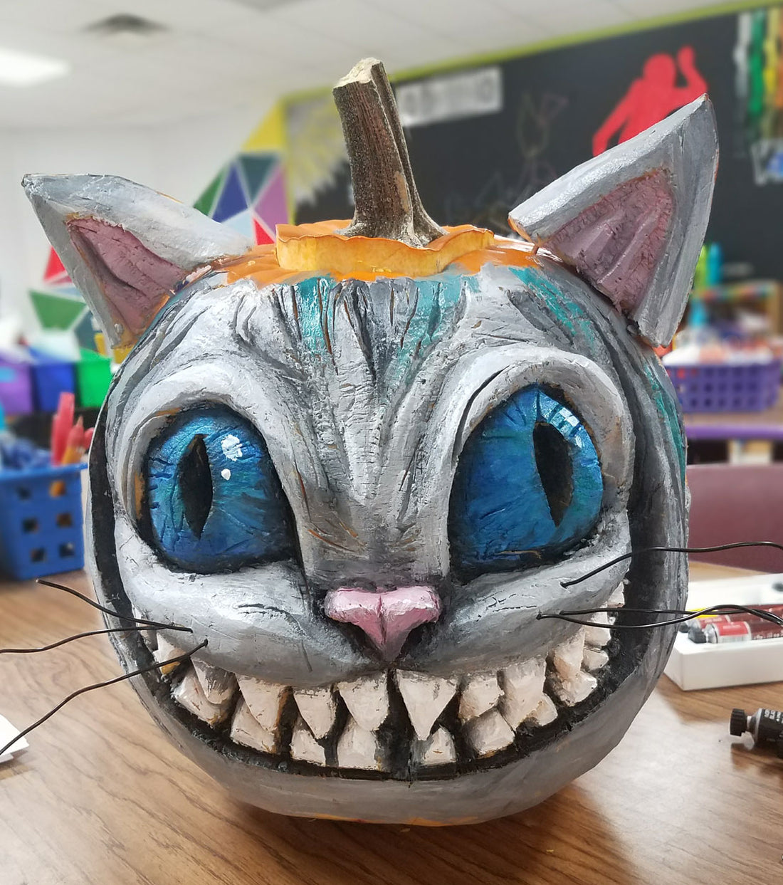 Cheshire cat pumpkin carving