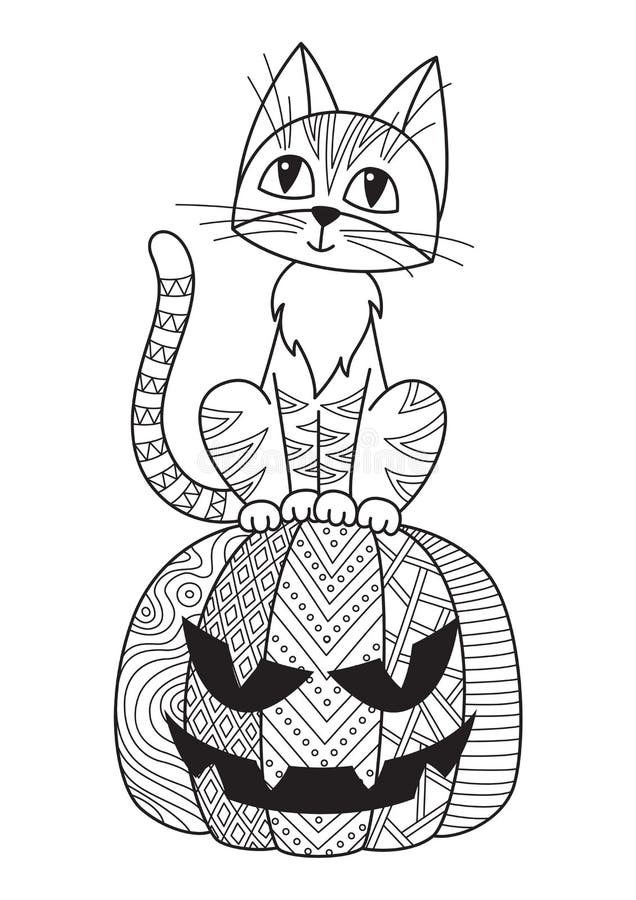 Halloween cat coloring stock illustrations â halloween cat coloring stock illustrations vectors clipart