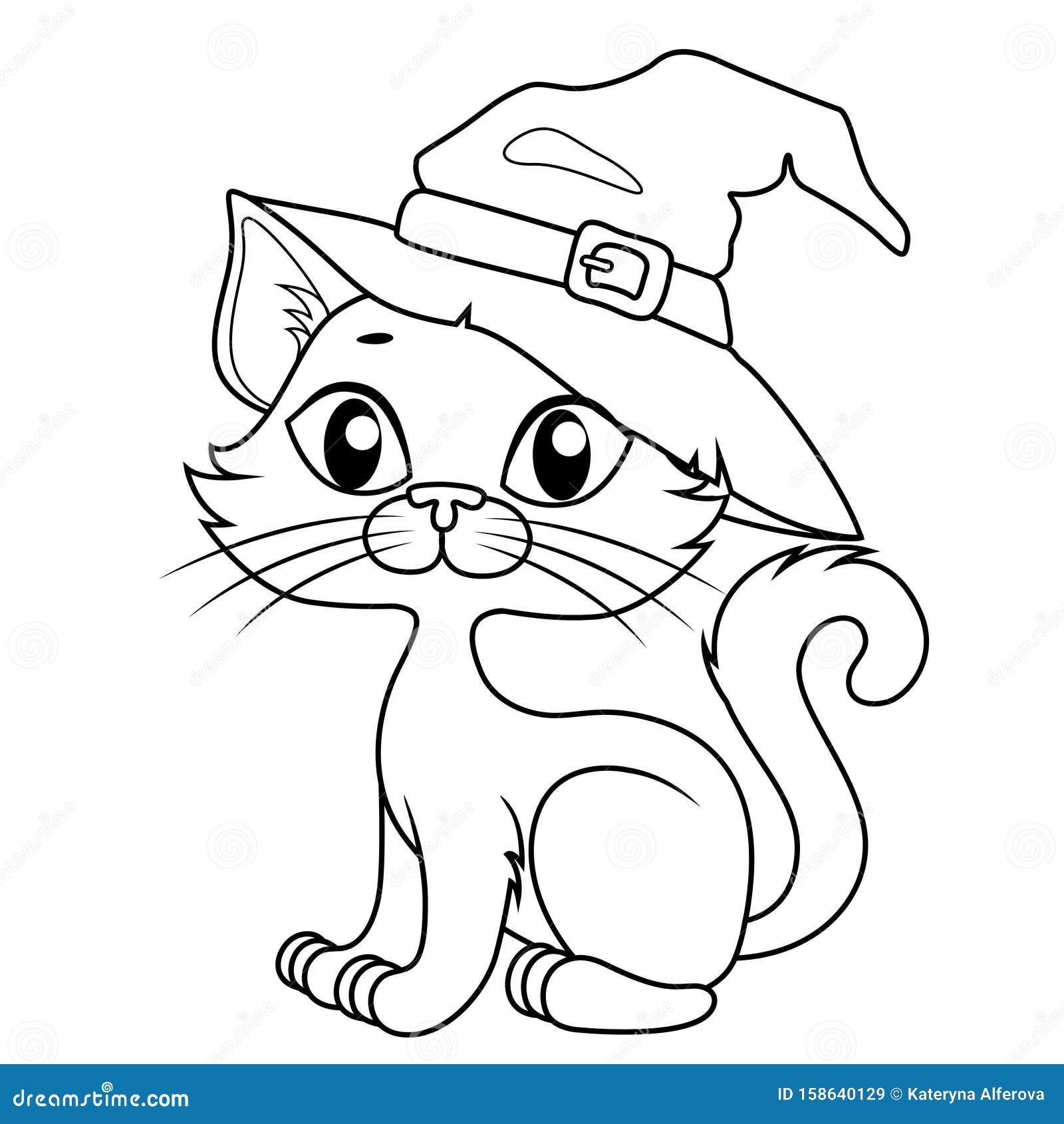 Cat halloween coloring stock illustrations â cat halloween coloring stock illustrations vectors clipart