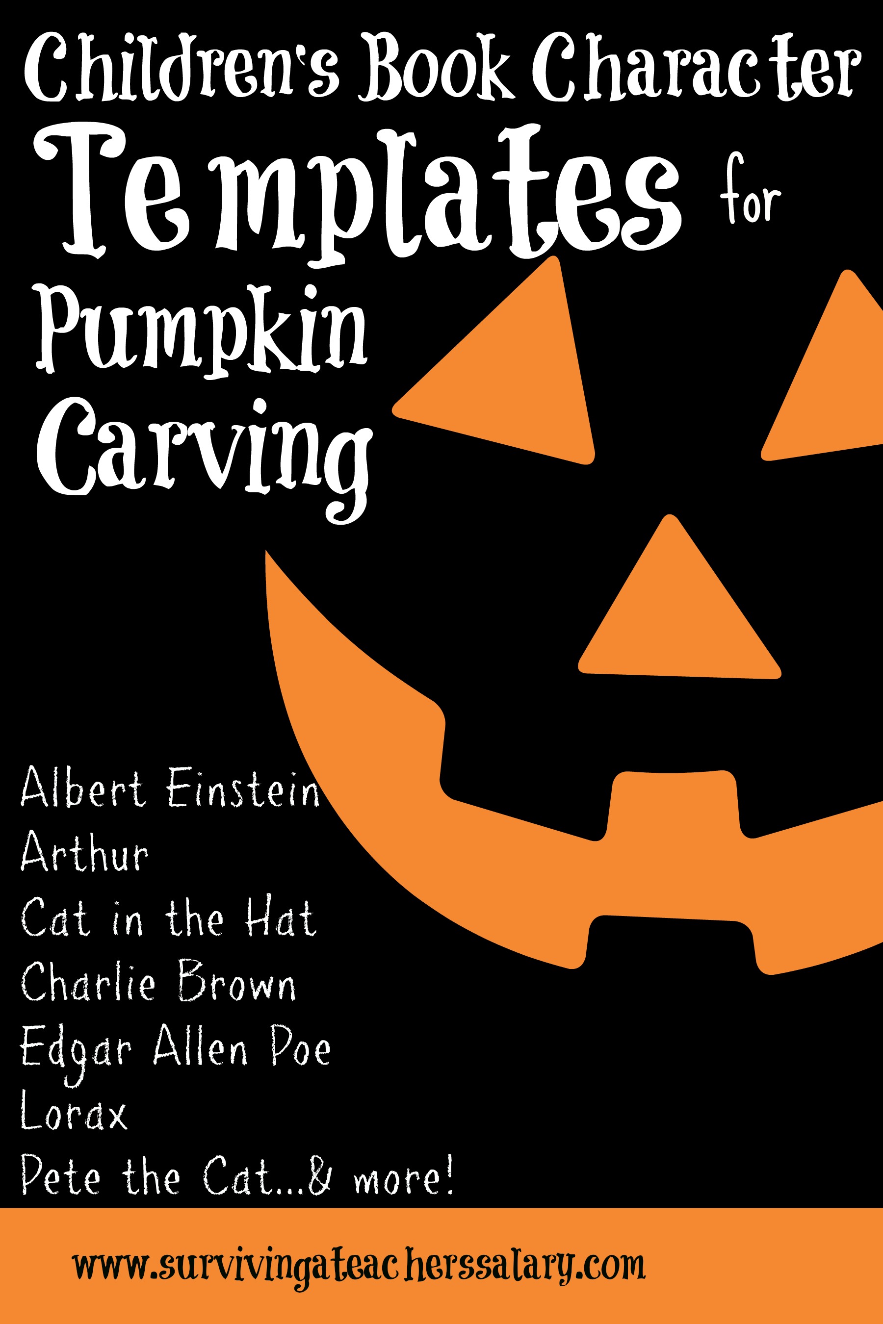 Childrens book costumes pumpkin carving templates