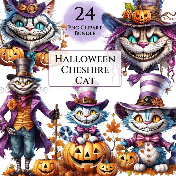 Halloween cheshire cat clipart sublimation halloween watercolor designs jack