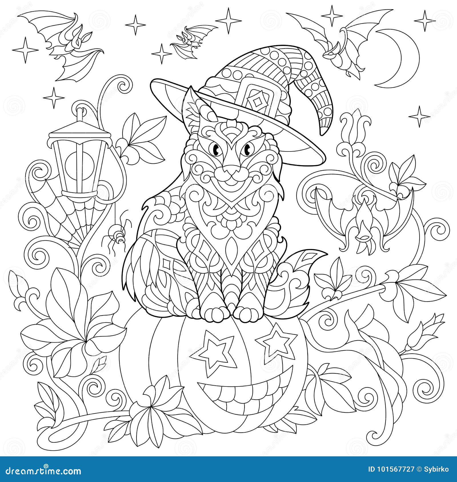 Halloween cat coloring stock illustrations â halloween cat coloring stock illustrations vectors clipart