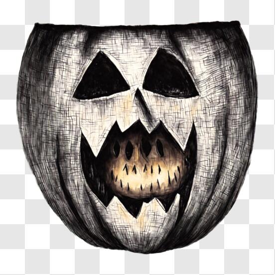 Download scary halloween pumpkin with open mouth and teeth png online